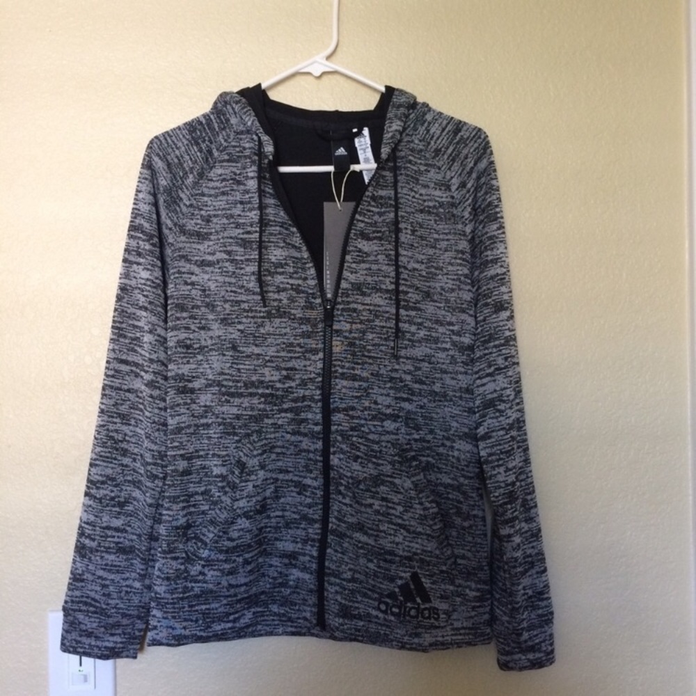 Adidas marled grey zip up jacket
